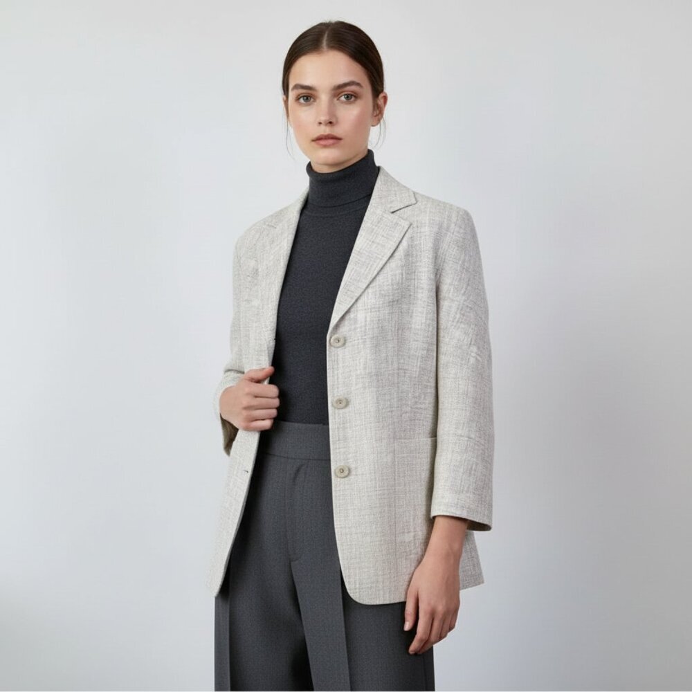 Holt Renfrew True Hemp Heathered Button Slim Fit  Blazer